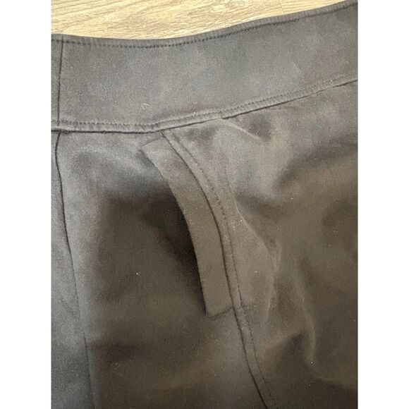 Loft Skirt 8 Black Faux Suede A-Line Front Pockets Preppy Business Casual - Picture 5 of 8
